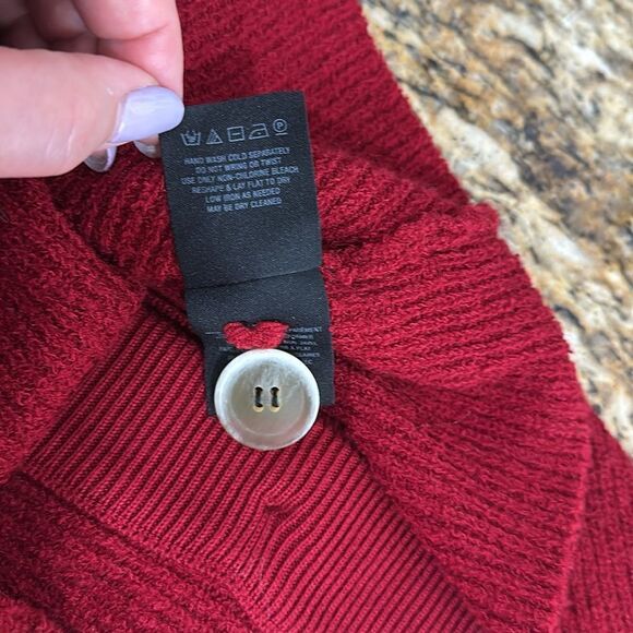 MOTH Anthropologie Buttoned Sweater Tank In Burgundy Size S - Picture 6 of 8